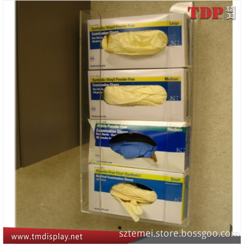 quadruple exam glove dispenser glove dispenser acrylic latex glove box dispenser for hospitals